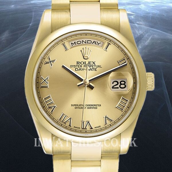 Rolex Day-Date Men's 36mm 118208 Champagne Dial Gold-tone