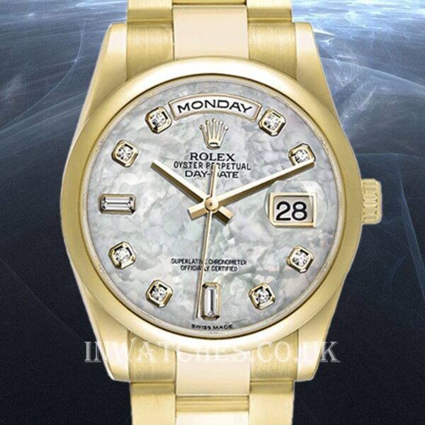 Rolex Day-Date 118208 Men's 36mm Automatic Mother of Pearl Dial