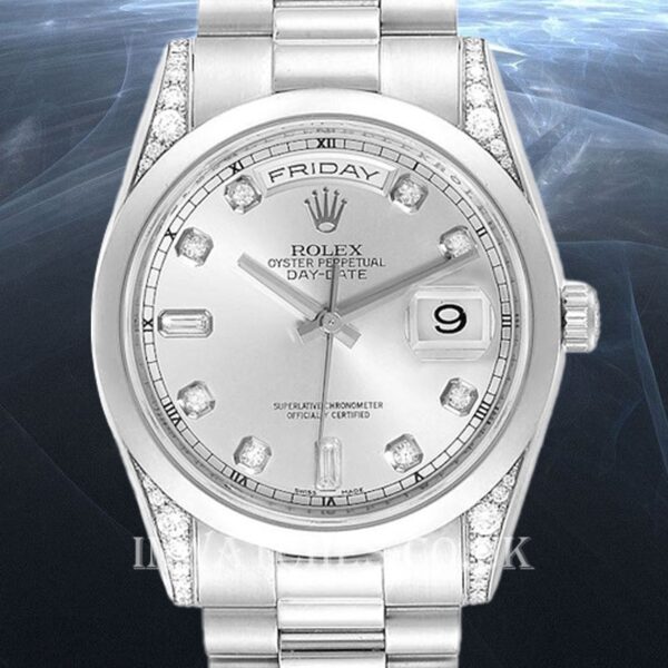 Rolex Day-Date 118296 Men's 36mm Silver Dial