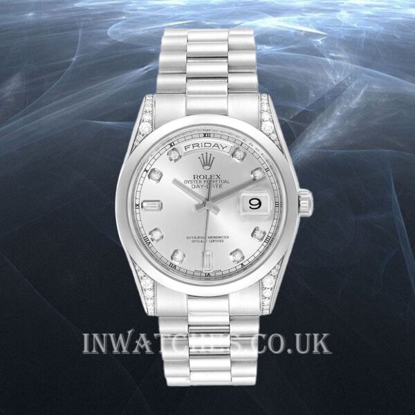 Rolex Day-Date 118296 Men's 36mm Silver Dial - Image 2