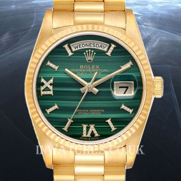 Rolex Day-Date 128238 Men's 36mm Green Dial