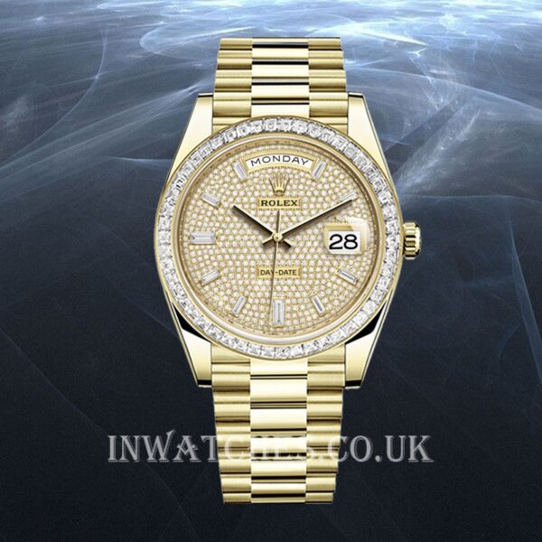 Rolex Day-Date m228398tbr-0036 40mm Men's Gold-tone Diamond Paved Dial - Image 2