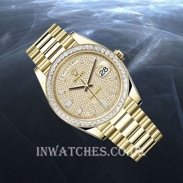 Rolex Day-Date m228398tbr-0036 40mm Men's Gold-tone Diamond Paved Dial - Image 3